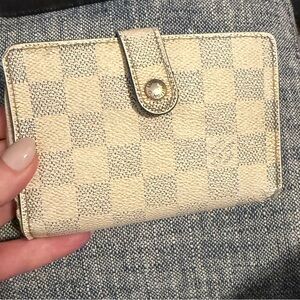 LV Damier EGC Checkered Cream and Gray Women's Wallet